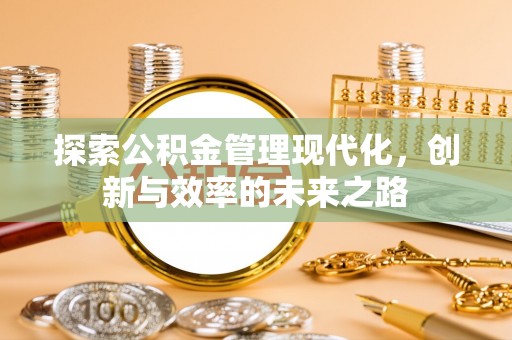 九原探索公积金管理现代化，创新与效率的未来之路