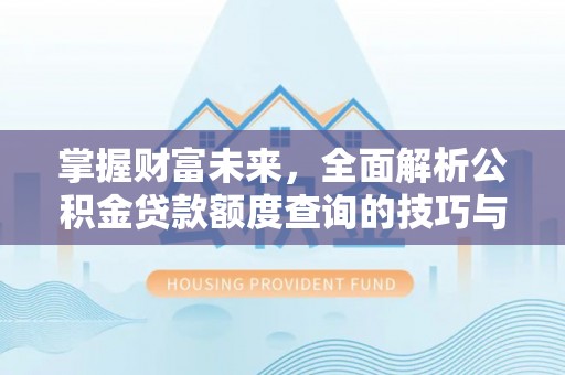 九原掌握财富未来，全面解析公积金贷款额度查询的技巧与策略