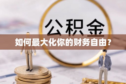 九原如何最大化你的财务自由？