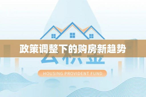 九原政策调整下的购房新趋势